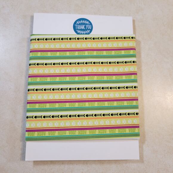 Cotton Fabric Woof Meow Stripe 18x44in Pet Theme Fishbone M'Liss Collection - Picture 9 of 9